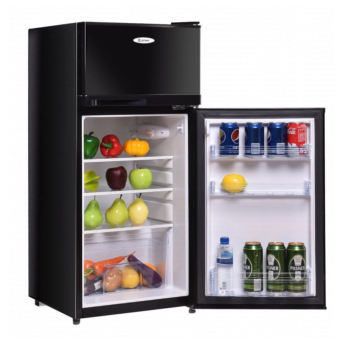 2 Doors 3.4 Cu Ft. Unit Compact Mini Refrigerator Freezer Cooler