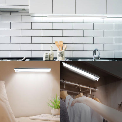 2 Pack-Under Cabinet Lights LED Motion Sensor Light USB Rechargeable Strip Lamp