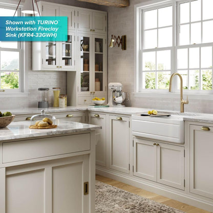 Oletto Tall Modern Pull-Down Single Handle Kitchen Faucet in Brushed Gold, KPF-3101BG