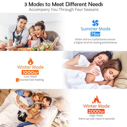 Remote Controlled Evaporative Air Cooler with Fan and Humidifier