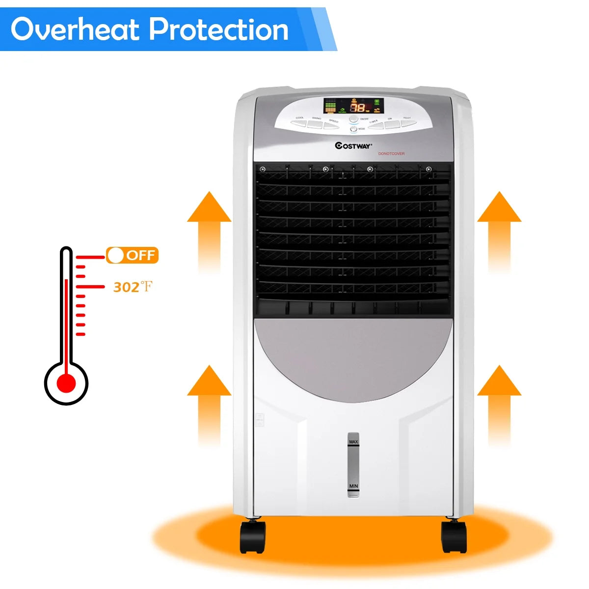 Remote Controlled Evaporative Air Cooler with Fan and Humidifier