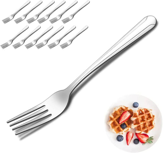 36 Pieces Forks Set, 8.2" Stainless Steel Dinner Forks Silverware, Pattern Design Mirror Polished Flatware Forks Dishwasher Safe, Table Forks Use for Home, Kitchen or Restaurant