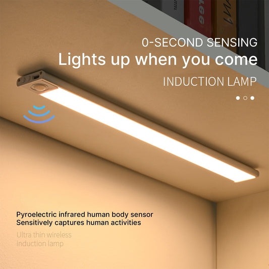 2 Pack-Under Cabinet Lights LED Motion Sensor Light USB Rechargeable Strip Lamp