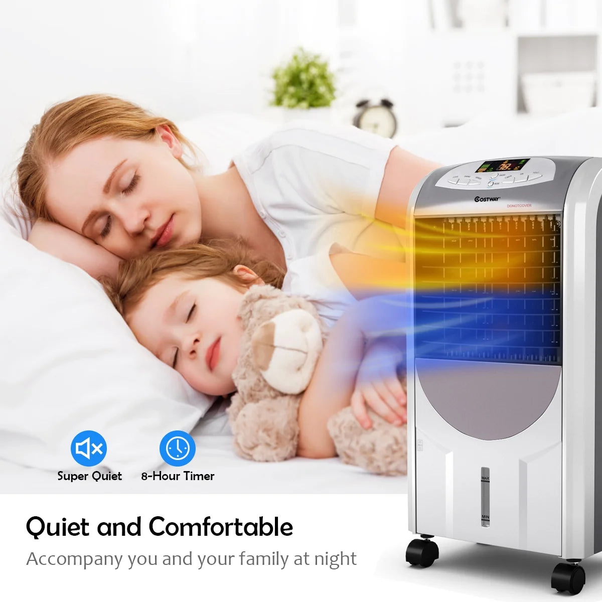 Remote Controlled Evaporative Air Cooler with Fan and Humidifier