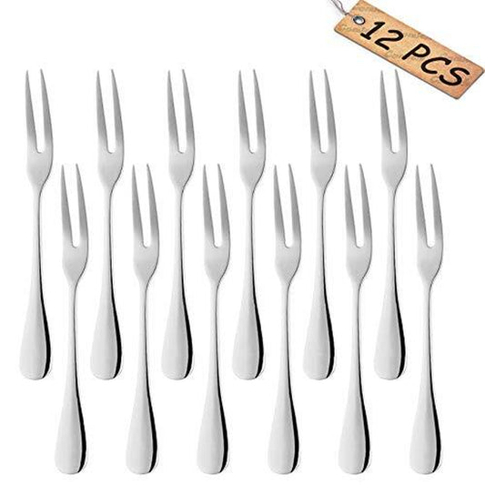 12 Pack Crab Stainless Steel Forks,Escargot Forks 2 Prong Tasting Appetizer Fork